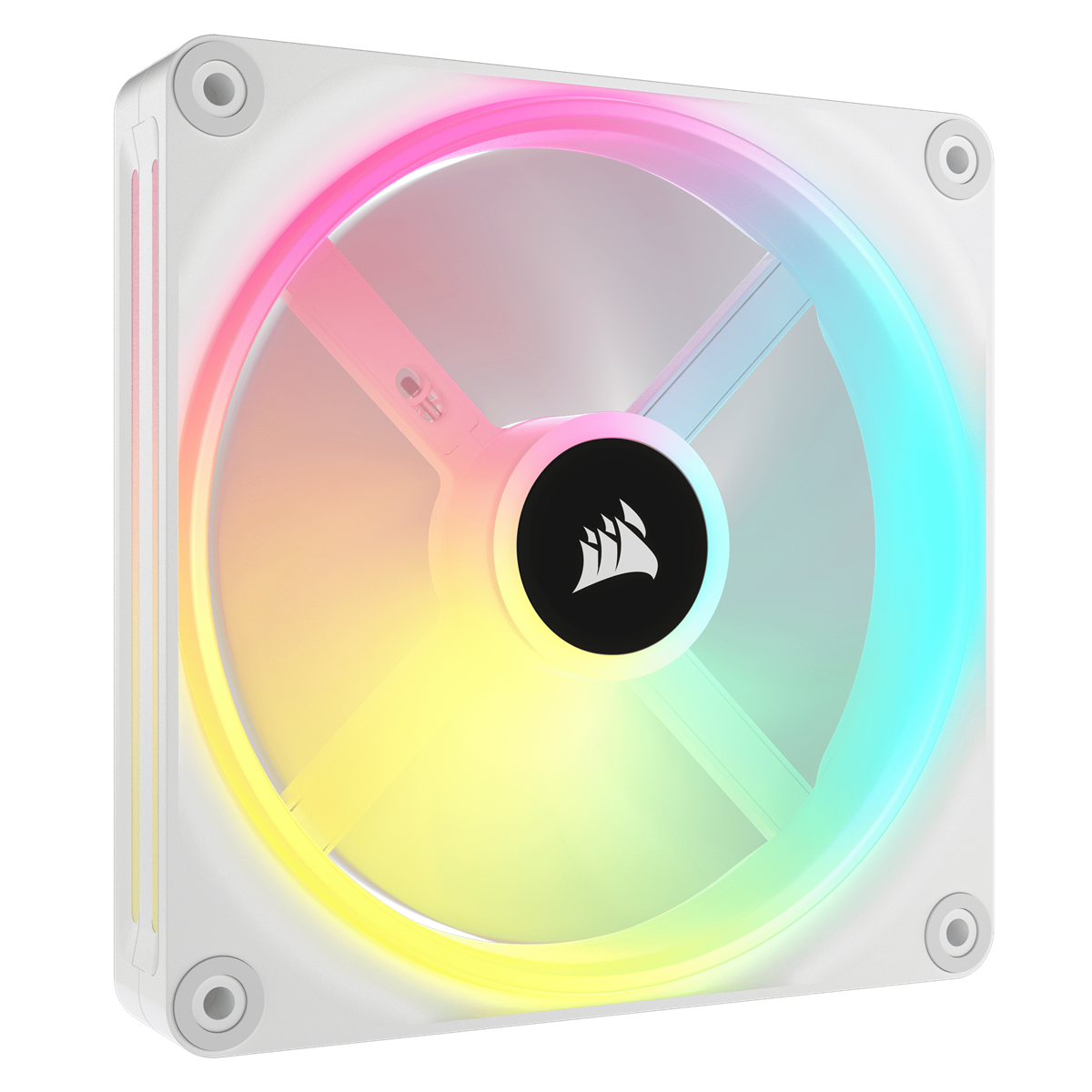 CORSAIR QX RGB Series, iCUE LINK QX140 RGB WHITE, 140mm Magnetic Dome RGB Fan, Starter Kit