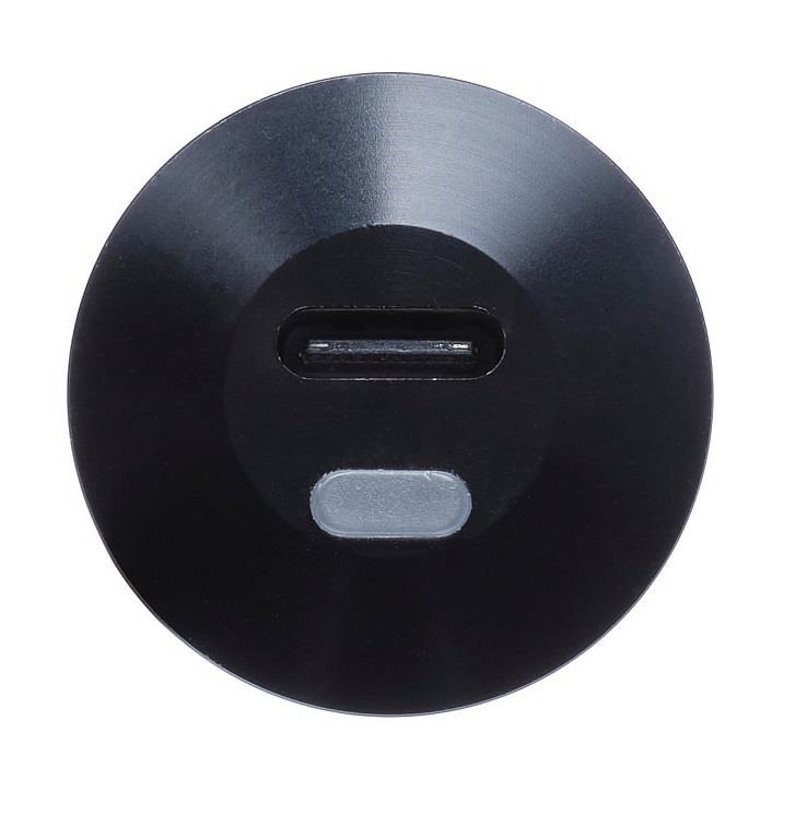 Ochno Socket with RGB Button -1m, Locking screw, 1x100W Gen2 USB-C outlet, Anodized aluminium, Black