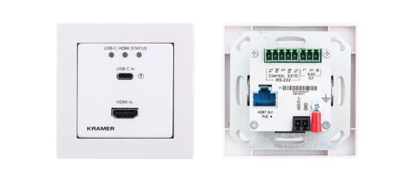 Kramer WP-20CT/EU-80/86(W) - EU & UKSize WallPlate Auto Switcher/Transmitter, white EU & UK Frames