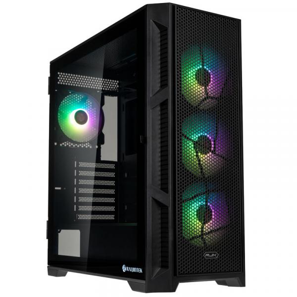 Raijintek PONOS Ultra Mesh Midi-Tower, Tempered Glass - schwarz