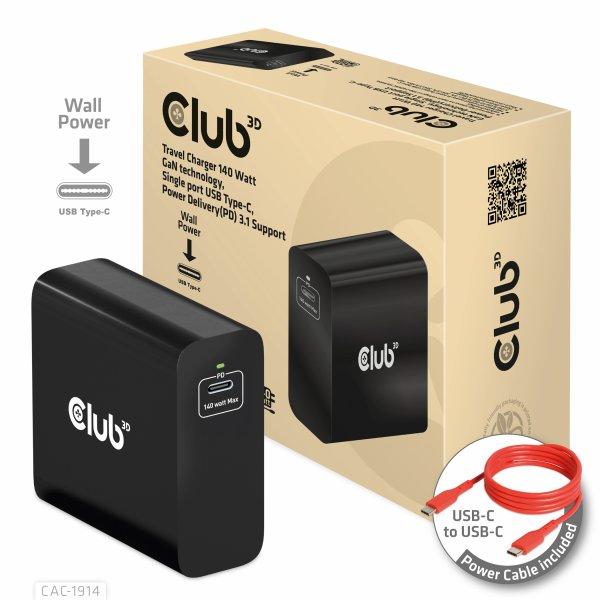 CLUB 3D Travel Charger 140 Watt GaN tech