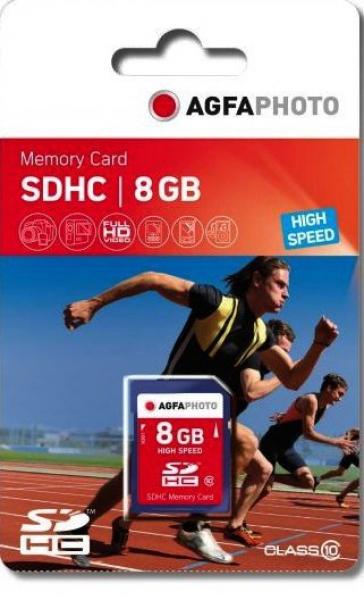 AgfaPhoto SDHC Card 8GB High Speed Class 10 UHS I U1 V10