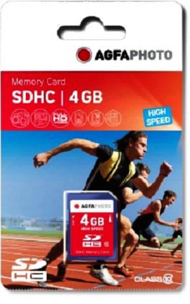AgfaPhoto SDHC Card 4GB High Speed Class 10 UHS I U1 V10