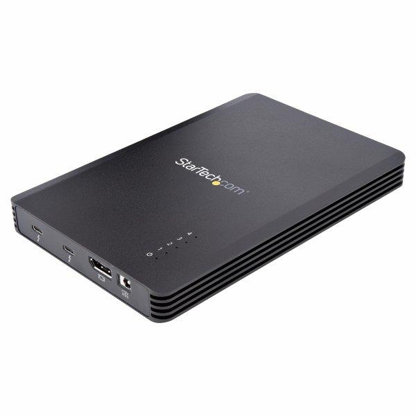 4 Bay Thunderbolt 3 NVMe -kotelo, M.2 NVMe SSD -asemille, 1 x DisplayPort Video / 2 x TB3 alavirran portit, 40 Gbps, 72 W virtalähde, ulkoisen kiintolevyn kotelo