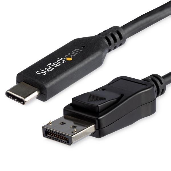 StarTech.com 6ft/1.8m USB C to DisplayPort 1.4 Cable, 4K/5K/8K USB Type-C to DP 1.4 Alt Mode Video Adapter Converter, HBR3/HDR/DSC, 8K 60Hz DP 1.4 Monitor Cable for USB-C and Thunderbolt 3 - 8K USB-C to DP Cable (CDP2DP146B) Ekstern videoadapter