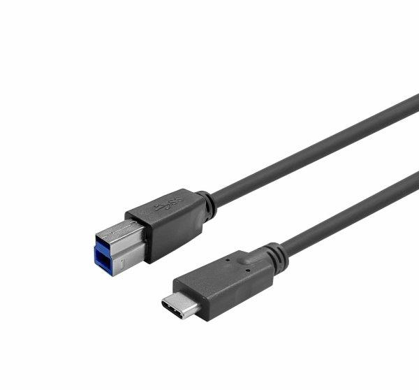 VivoLink USB 3.2 Gen 1 USB Type-C - USB-B male kaapeli 10m Sort