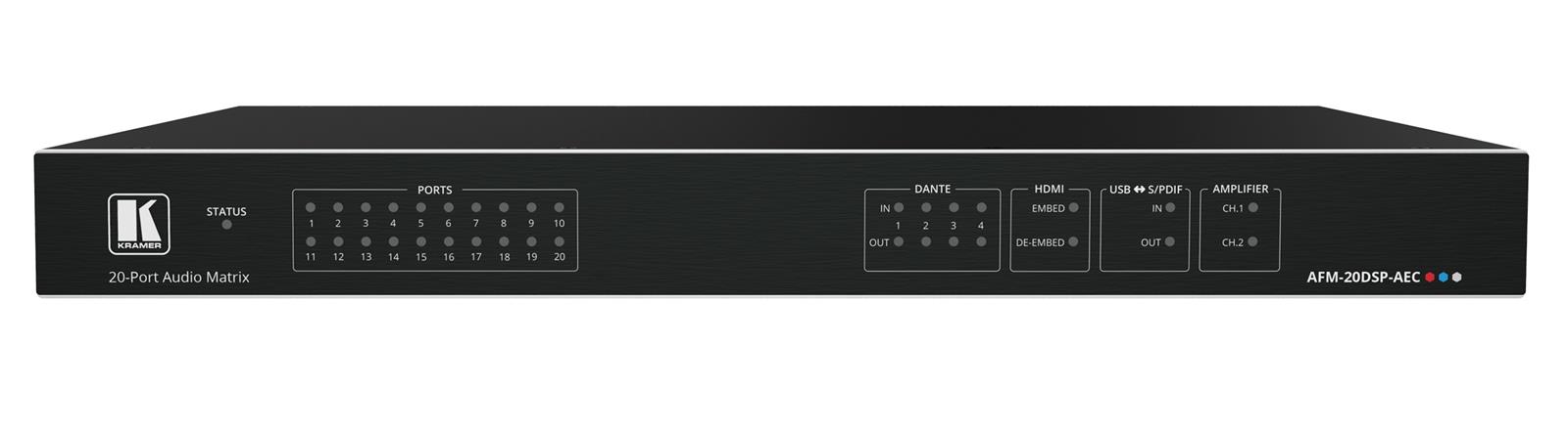 Kramer AFM-20DSP-AEC - 20Port Audio Matrix with DSP, AEC and Interchangeable Inputs & Outputs