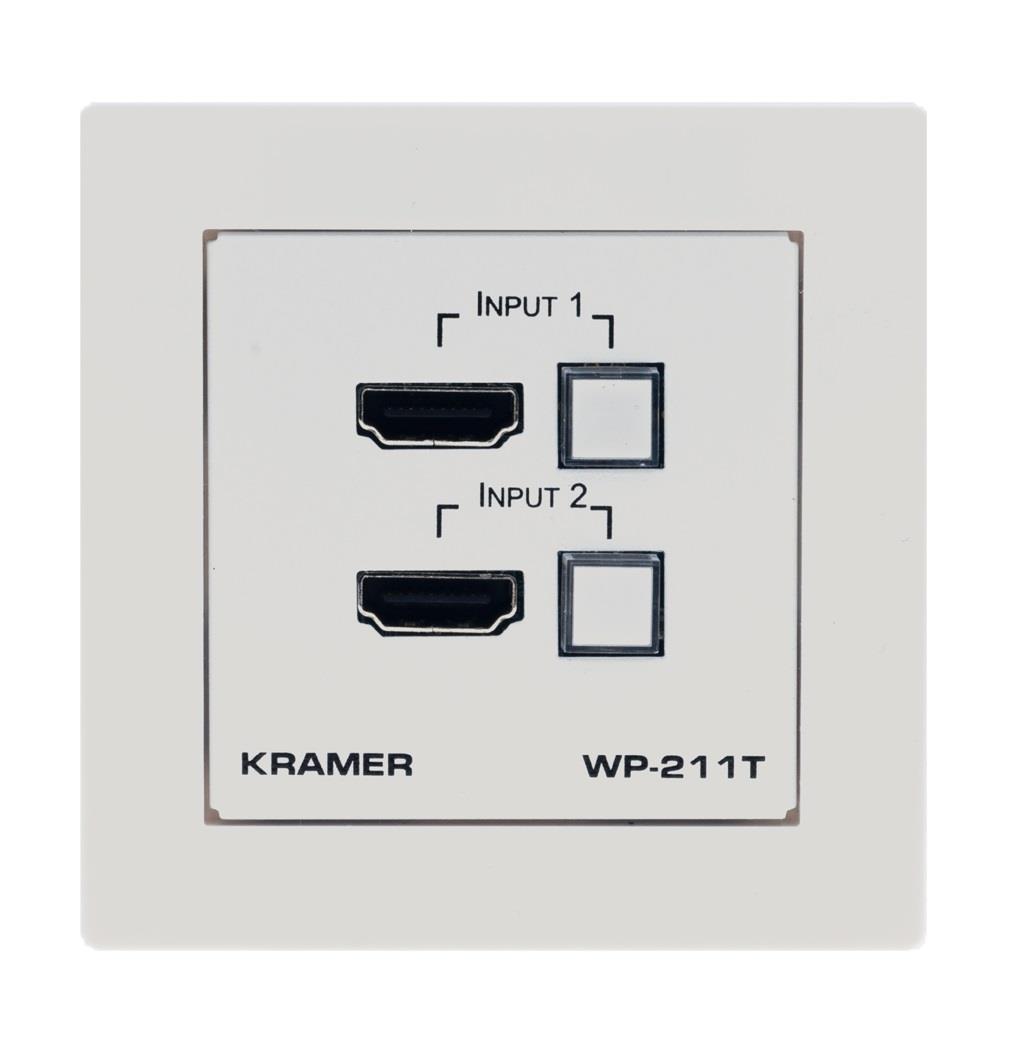 Kramer WP-211T/EU-80/86 (W) - 4K60 4:2:0 2 Wall Plate 2:1 Auto Switcher over HDBaseT PoE White