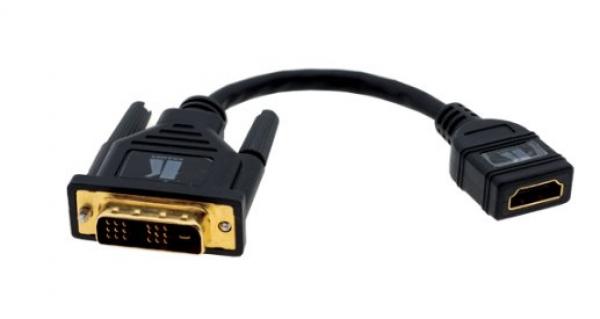 KRAMER ADC-DM/HF DVI TO HDMI (MALE - FEMALE) ADAPTER CABLE (1') 0.3M