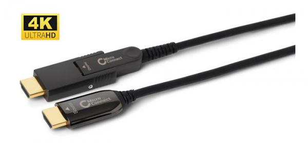 MicroConnect Premium optinen kuitu HDMI Type A - HDMI Type D -kaapeli HDMI Type A -sovittimella, 40m