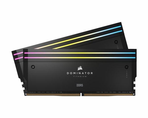 CORSAIR DOMINATOR TITANIUM RGB 64GB 2x32GB DDR5 6000MT/s DIMM Unbuffered 30-36-36-76 Std PMIC XMP 3.0 Black Heatspreader 1.4V