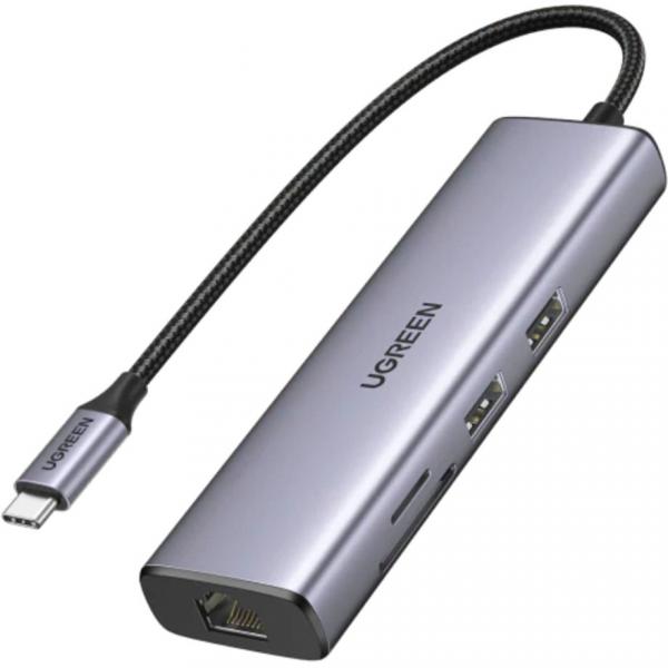 UGREEN USB-C to 2*USB3.0+HDMI+RJ 45+SD&TF +PD port Hub