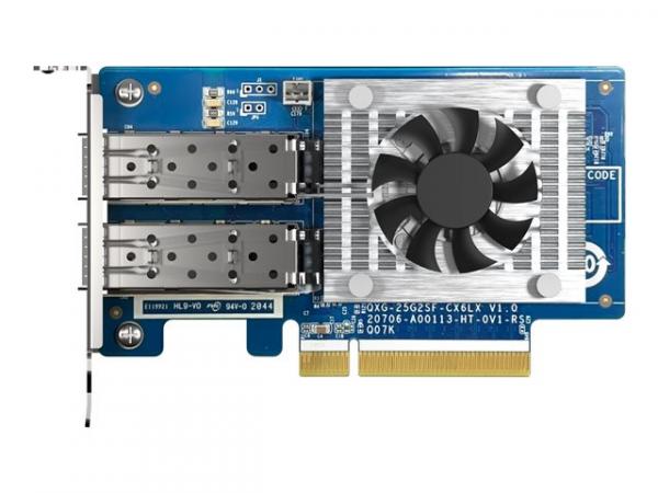 Qnap QXG-25G2SF-CX6 Dual-port SFP28 25GbE network expansion card_ low-profile form factor