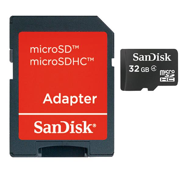 SANDISK MicroSDHC 32GB sis. adapterin