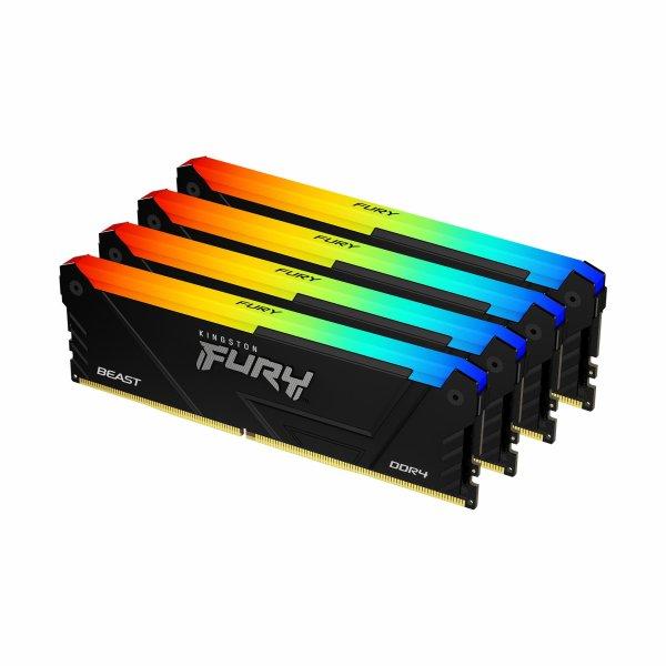 KINGSTON 64GB 2666MT/S DDR4 CL16 DIMM (KIT OF 4) FURY BEAST RGB_