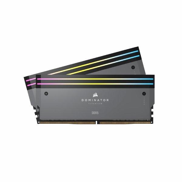 CORSAIR DOMINATOR TITANIUM RGB 64GB 2x32GB DDR5 6000MT/s DIMM Unbuffered 30-36-36-76 Std PMIC AMD EXPO Grey Heatspreader 1.4V
