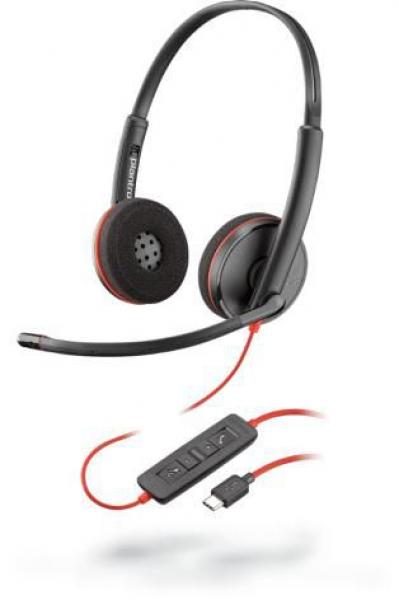 Poly - Plantronics Blackwire C3220 USB-C Kabling Headset Sort