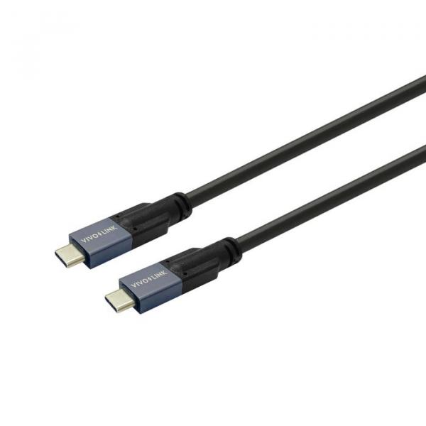 Vivolink USB-C–USB-C-kaapeli 7,5 m USB3.2 Tukee 20 Gbps:n datanopeutta Yrityskäyttöön sertifioitu
