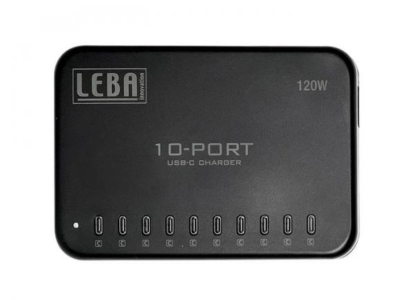 Leba NoteCharge 10 Ports, USB-C 12 Watt (Schuko-pistoke)