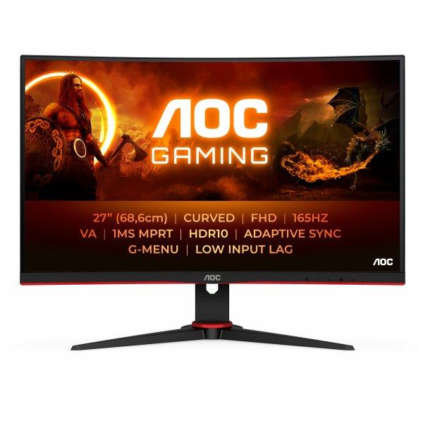 AOC Gaming C27G2E/BK 27 1920 x 1080 VGA (HD-15) HDMI DisplayPort 165Hz