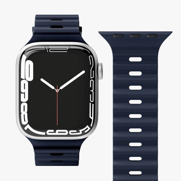 Vonmählen Ocean Band -silikoniranneke, Apple Watch 38 / 40 / 41, tummansininen
