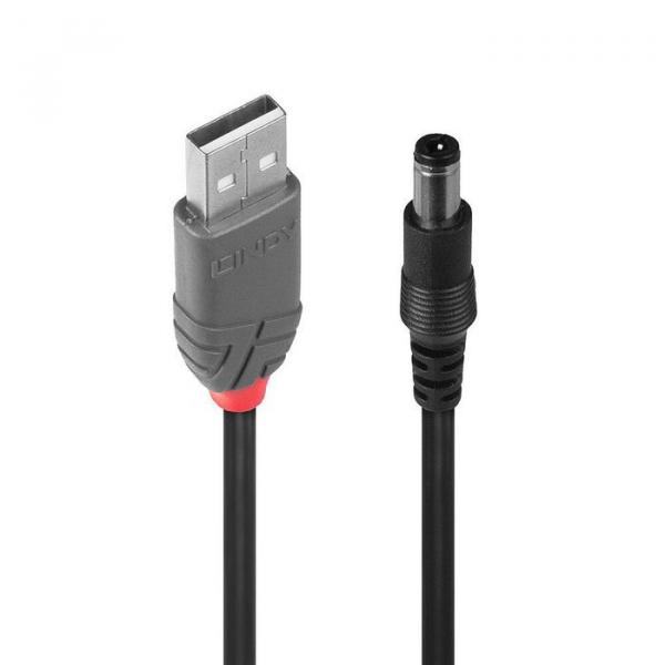 Lindy USB 2.0 Typ A to DC 5.5mm 1,5m Black