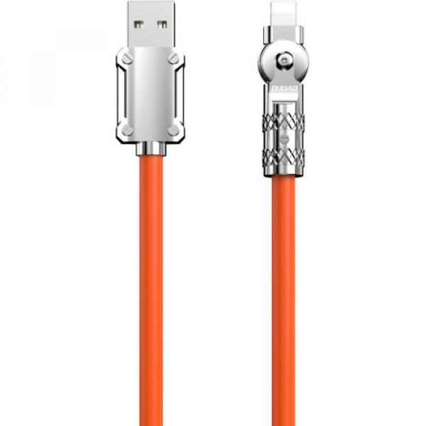 Dudao L24AL USB-A to angled Lightning cable 30W 1m 180 rotation orange