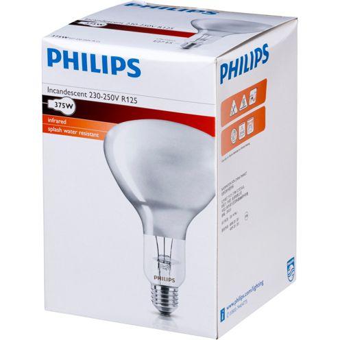 Philips InfraRed Industrial Heat - Infrapunahehkulamppu - muoto: R125 - kirkas viimeistely - E27 - 375 W
