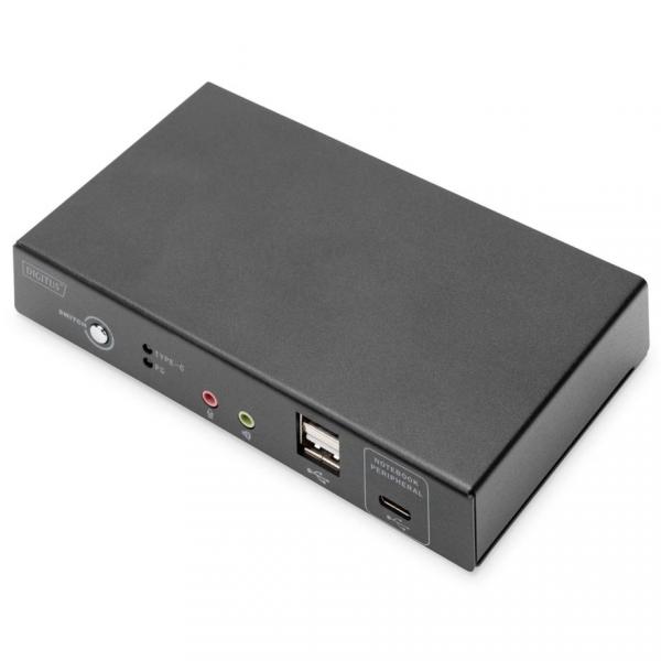 DIGITUS KVM Switch 2-Port 4K30Hz USB-C/USB/HDMI