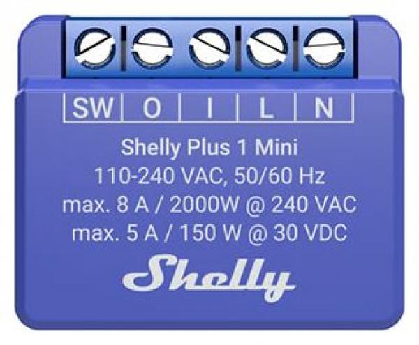 Shelly Plus 1 Mini WiFi rele 1x 230VAC @ 8A