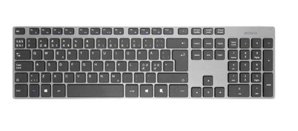 Deltaco Wireless slim office keyboard, 2.4 GHz USB receiver, aluminium