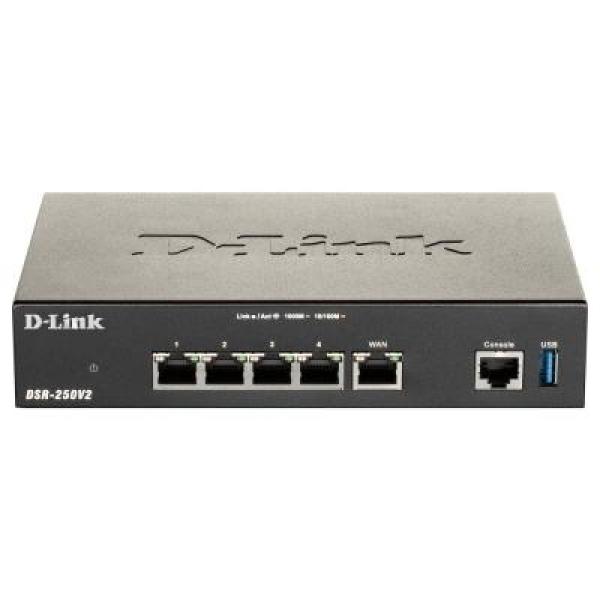 D-Link DSR-250V2 wireless router Gigabit Ethernet Black