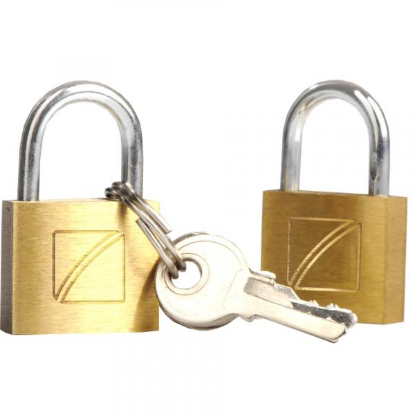 2 x Security suitcase Padlock, 20mm - solid brass