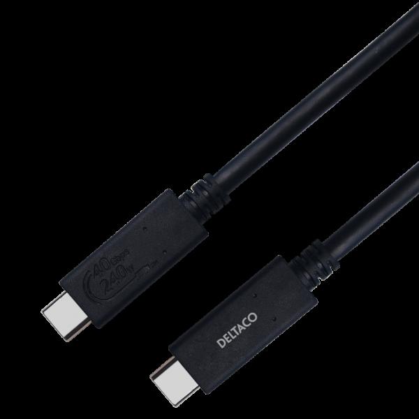 USB4 gen3, USB-C - USB-C, 5A EPR, black, 0,8m