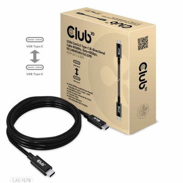 CLUB 3D USB4 GEN3X2 TYPE-C 2m CABLE
