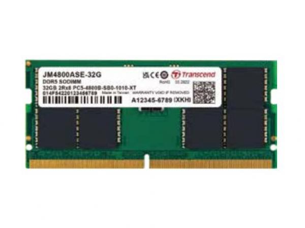 TRANSCEND 32GB JM DDR5 4800 SO-DIMM 2RX8 2GX8 CL40 1.1V