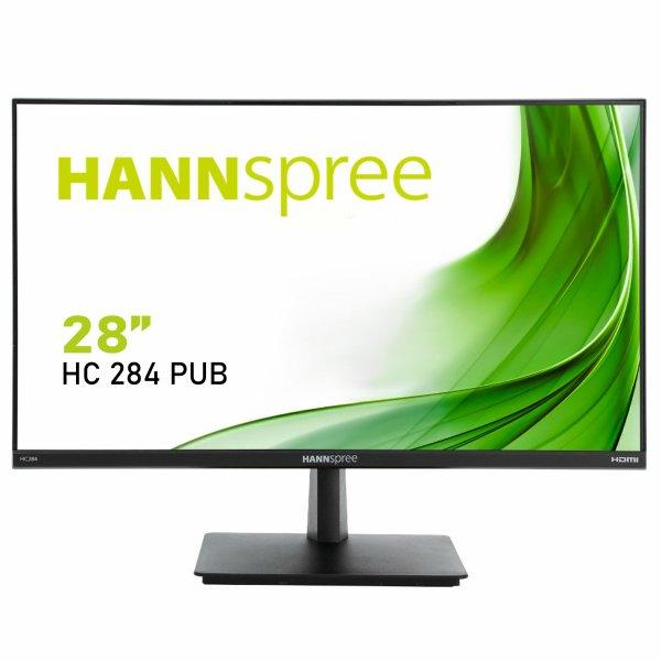 Hannspree HC284PUB - LED-näyttö - 28 - 3840 x 2160 4K @ 60 Hz - AAS - 300 cd/m² - 1000:1 - 5 ms - HDMI, DisplayPort - kaiuttimet