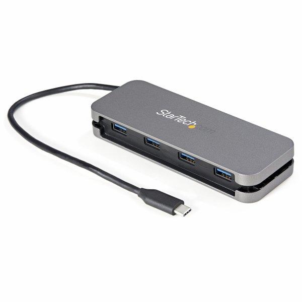 StarTech.com 4 Port USB C Hub - 4x USB-A - 5Gbps USB 3.0 Type-C Hub (USB 3.2/3.1 Gen 1) - Bus Powered - 11 Long Cable w/ Cable Management (HB30CM4AB) Hub 4 porte USB