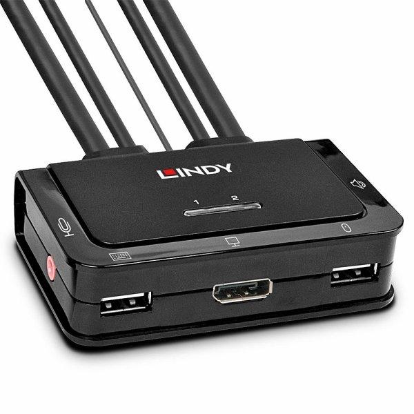 Lindy Switch KVM 2 Port Displayport 1.2, Usb