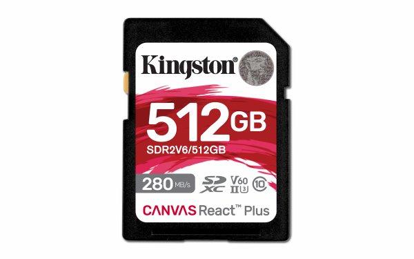 KINGSTON 512GB CANVAS REACT PLUS SDXC UHS-II 280R/150W U3 V60 FOR FULL HD/4K