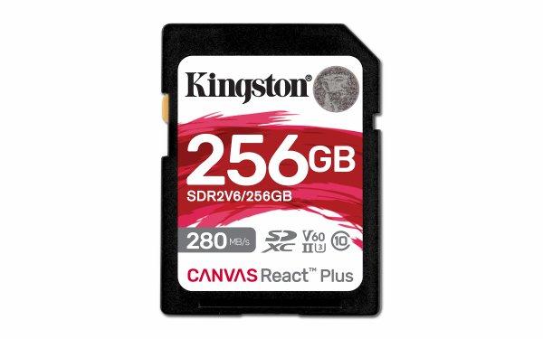 KINSTON 256GB CANVAS REACT PLUS SDXC UHS-II 280R/150W U3 V60 FOR FULL HD/4K