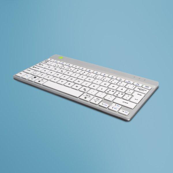 R-Go Compact Break Ergonomic Keyboard, QWERTY (Nordic), Wireless - White
