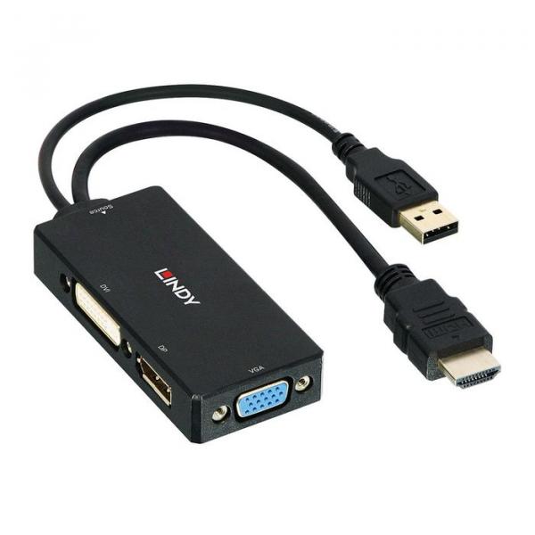 Lindy HDMI-DisplayPort-, DVI- ja VGA-muunnin