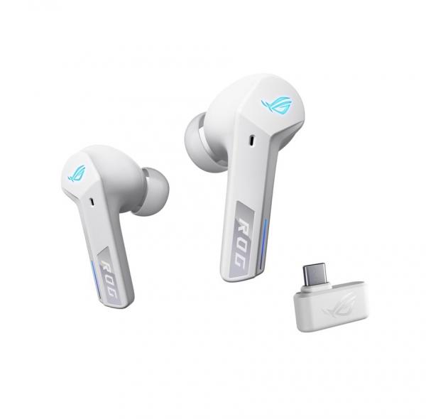 ASUS ROG Cetra True Wireless SpeedNova Headphones, 2.4 GHz & Bluetooth 5.3 - White
