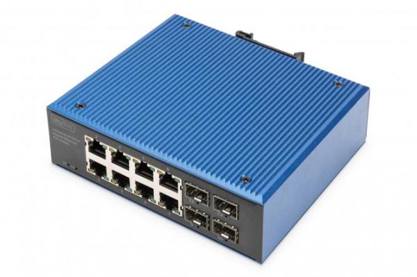 DIGITUS PoE Switch 8+4-Port Gigabit Ethernet/8x RJ45/4x SFP