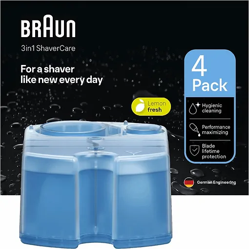 Braun CCR4 3-in-1 Shaver Care -puhdistuskasetit, 4 kpl