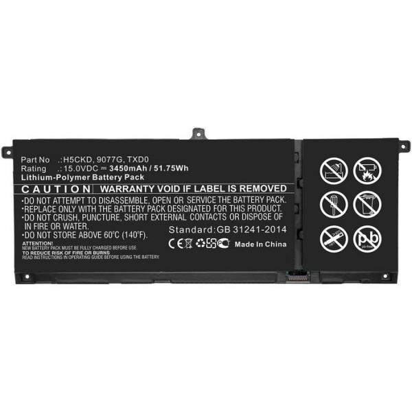 CoreParts kannettavan tietokoneen akku Dellille 51,75 Wh Li-Polymer 15V 3450mAh Dell Inspiron 13 7306 2-in-1, Inspiron 14 5401, Inspiron 15 5501
