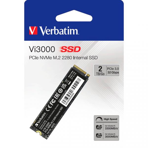 Verbatim Vi3000 PCle NVMe M.2  2280 SSD 2TB                    49376