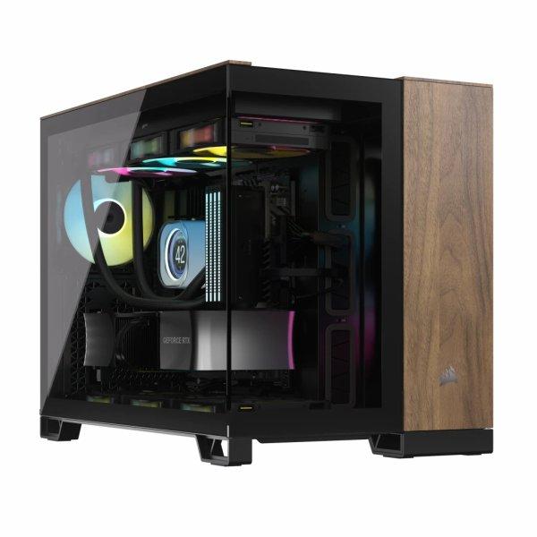 Corsair 2500X M-ATX TG Black/Walnut Wood