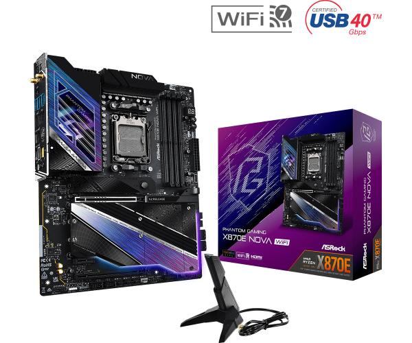ASRock Phantom Gaming X870E Nova WiFi AMD AM5 DDR5 ATX Wi-Fi 7